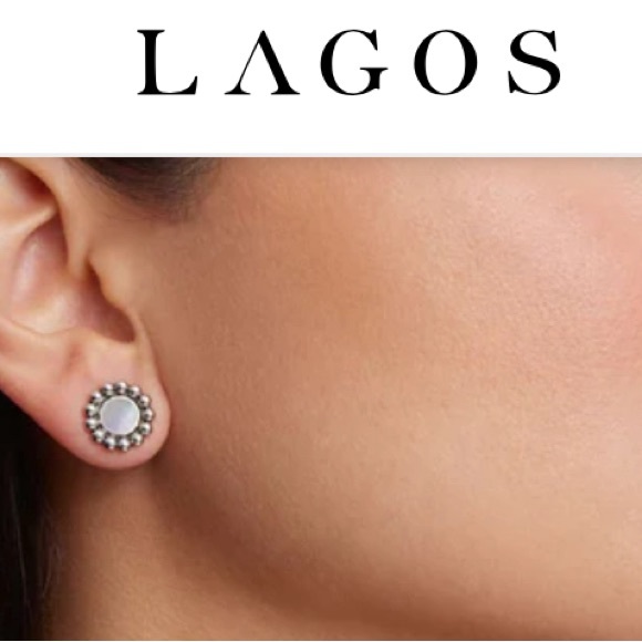 NWT Lagos MAYA Mother Of Pearl Circle Stud Earrings